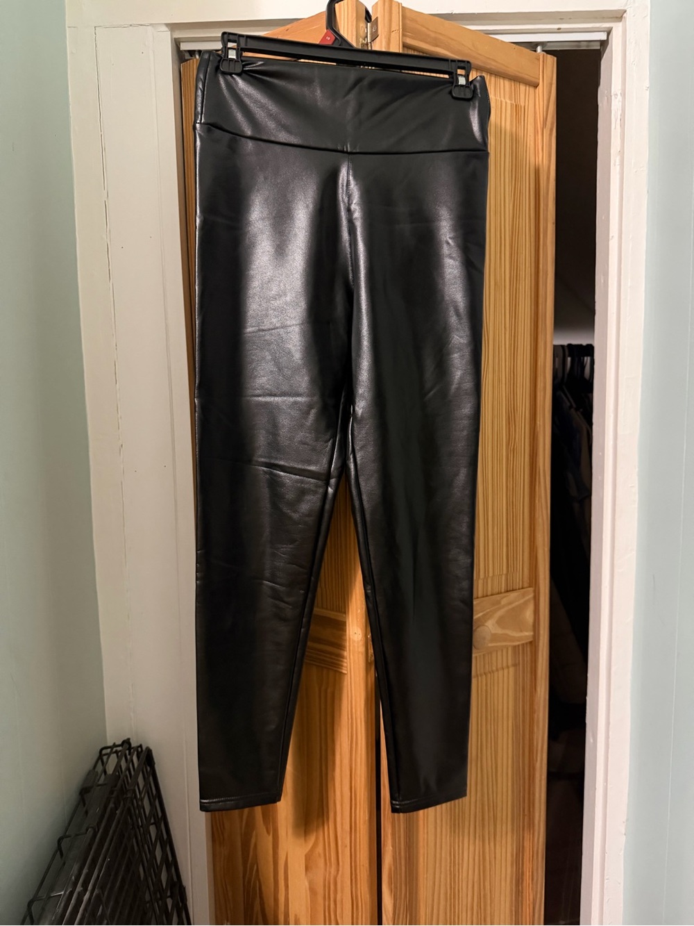 SPANX Black Faux Leather High-Waist Leggings